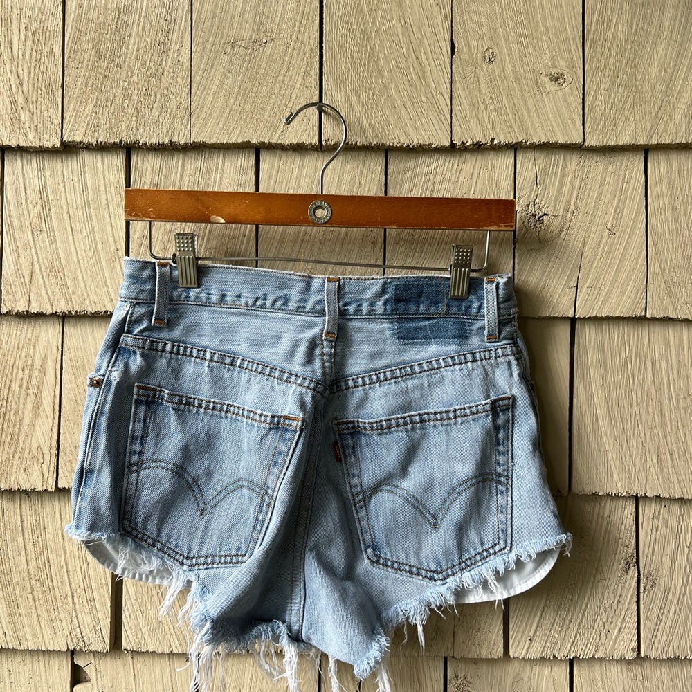 Vintage Levi's Blue Jean Shorts Distressed High-Waisted